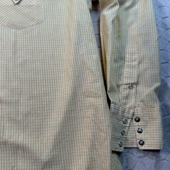 VTG 50s 60s Tem Tex Extra Long Tails Men's Western Pearl Snap Shirt Sz 18 35